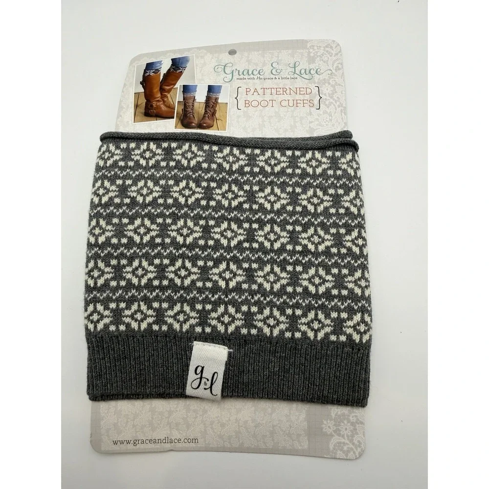 Grace & Lace Grey‎ Snowflake Boot Cuffs-One Size-New With Tags
